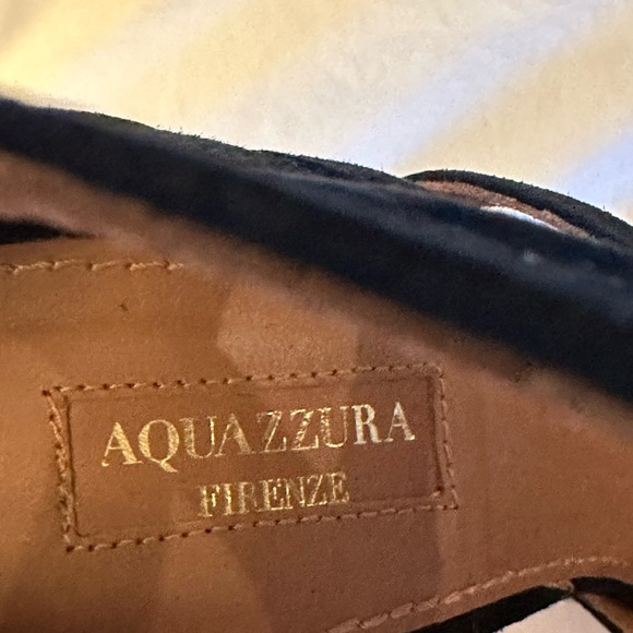 Aquazzura Black suede wedges. - Picture 6 of 6